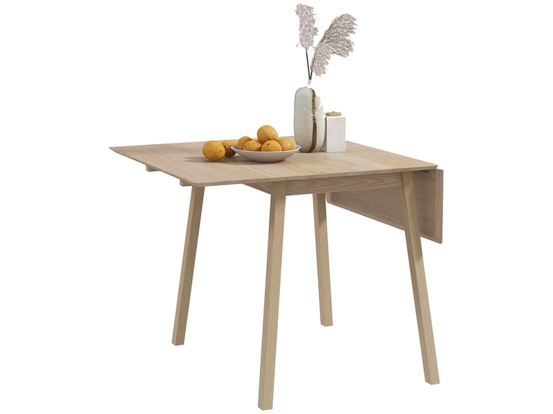  Table de salle à manger pliante, table de cuisine, 2 sections dépliables, 110 x 86 x 75 cm, naturelle  - Conforama A