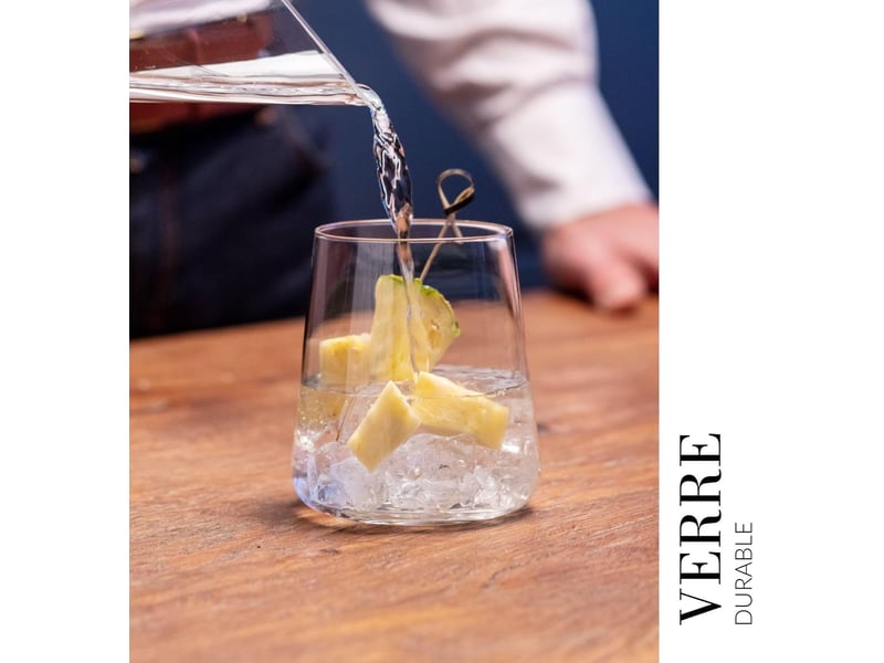  Lot de 6 verres à eau, gin et jus – transparents, 380 ml  - Conforama D