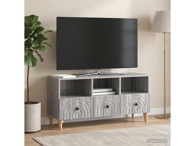  Meuble tv - banc tv - meuble de rangement 102 x 34,5 x 50 cm gris sonoma bois d’ingénierie  - Conforama D