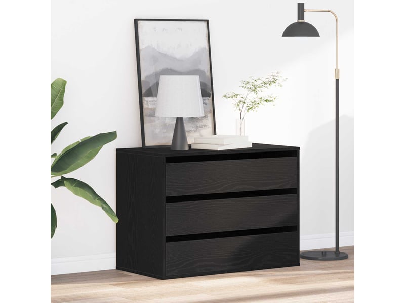  Armoire à tiroirs, commode 3-tiroir noir 80x41x58 cm  - Conforama B