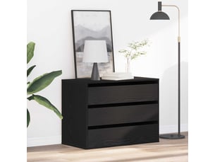 Commode 3 tiroir(s) <strong></strong> <strong></strong> coloris noir largeur 80 cm