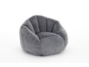 Pouf poire enfant 75x70x52 cm en peluche douce, rembourrage mousse, forme ergonomique courbée, fauteuil confortable pour lecture et jeux, gris clair