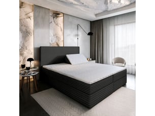 Lit avec rangement 140x200 cm <strong>MASSENO</strong> <strong></strong> coloris noir