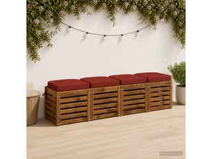 Lot de 4 coussins de siège, coussins d'assise soest 100 % polyester rouge cf60798