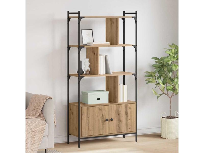  Bibliothèque 6 niveaux, armoire à livres 76,5 x 30 x 154,5 cm bois d'ingénierie shl4306  - Conforama B