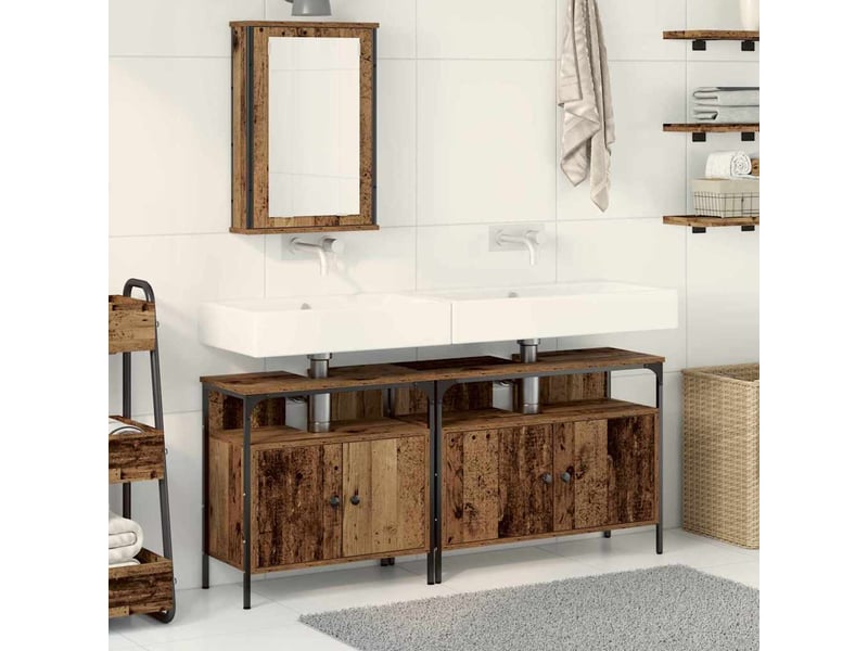  Ensembles de salle de bain, meubles de salle de bain 3 pièces marron 80 x 30 x 60 cm cf64780  - Conforama B