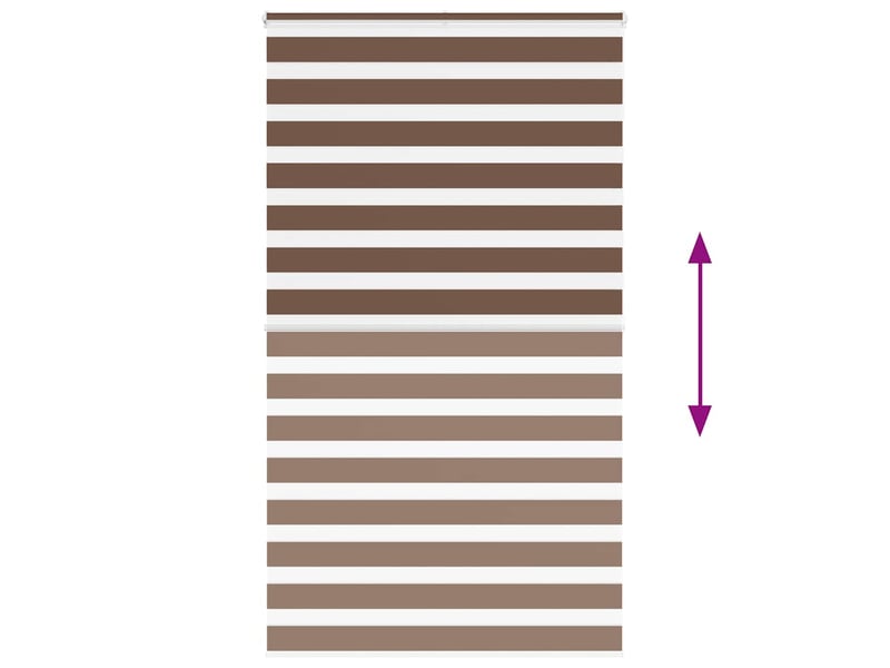 Store zèbre, store de fenêtre marron 135x200cm largeur du tissu 130,9cm polyester cf48673 - Conforama E
