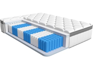 Matelas 140x190 cm <strong>HIAZURM</strong>  <strong></strong> Ressorts + mémoire de forme soutien Medium épaisseur 25 cm