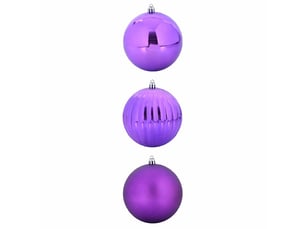 Ensemble de boules de noël xxl 3 pcs lilas ø 25 cm plastique