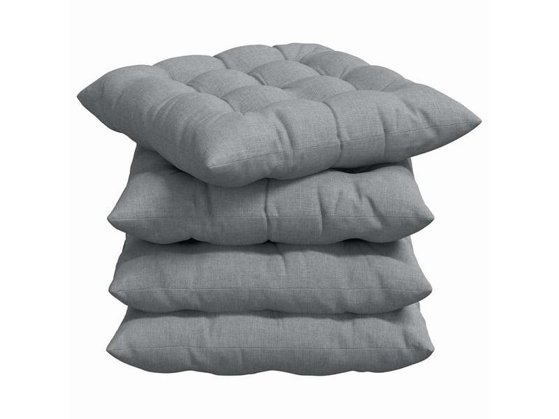 Lot de 4 coussins de siège, coussins décoratifs tissu gris clair 40 x 40 x 6 cm cf60006 - Conforama A