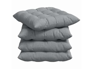 Lot de 4 coussins de siège, coussins décoratifs tissu gris clair 40 x 40 x 6 cm cf60006