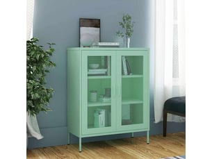 Armoire de rangement, rangement bureau vert menthe 80x35x101,5 cm acier shl8960