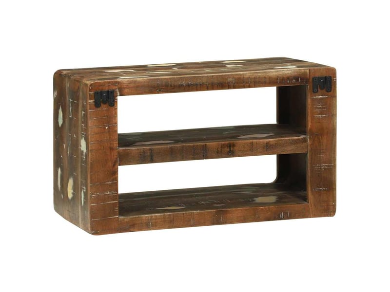  Meuble tv - banc tv - meuble de rangement 60 x 32 x 36 cm bois massif de récupération  - Conforama E
