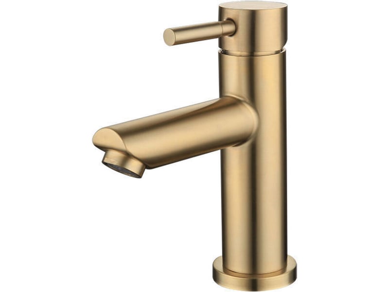  Mitigeur de salle de bains, robinet de lavabo monocommande, acier inoxydable,hauteur: 16 cm,or  - Conforama A