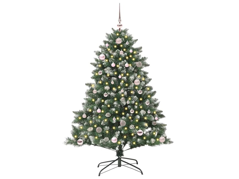  Sapin de noël artificiel, arbre de noël vert 150 cm pvc, plastique et acier shl6428  - Conforama A