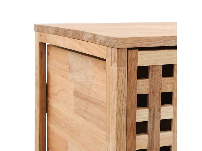  Armoire salle de bain, meuble de rangement 41x41x91 cm bois de noyer massif  - Conforama E