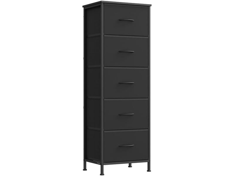  Commode de rangement design moderne 30 x 39,6 x 116,7 cm 9 tiroirs pratique style rustique en mdf noir 12_0012523  - Conforama A