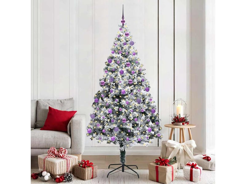  Sapin de noël - arbre de noël artificiel blanc 210 cm pvc, acier et plastique  - Conforama B