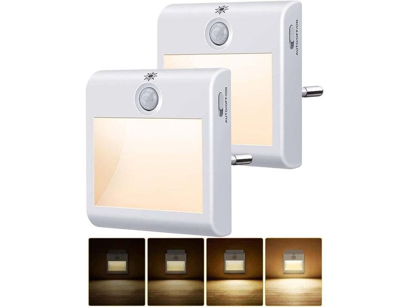  Lot de 2 veilleuses led prises, automatiques et dimmables, détecteur de mouvement, 3500k pour chambre  - Conforama A