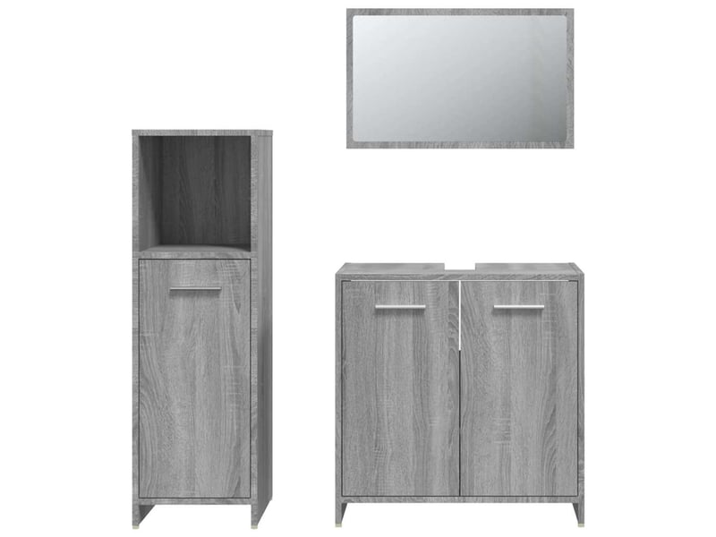  Ensemble de meubles de salle de bain 3 pcs sonoma gris cf63809  - Conforama D