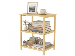 Table d'appoint 3 niveaux en bambou coloris naturel 40,6 x 30 x 50,5 cm