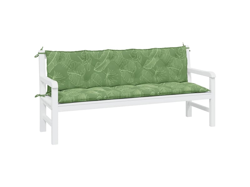  Lot de 2 coussins de banc jardin, coussins d'assise motif de feuilles tissu oxford cf58729  - Conforama D