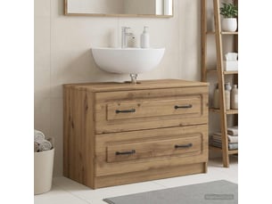 Meuble sous lavabo de salle de bain utrecht chêne artisanal cf64929