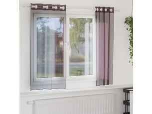 Lot de 2 rideaux en voile, voilages avec œillets violet 140x140 cm cf44436