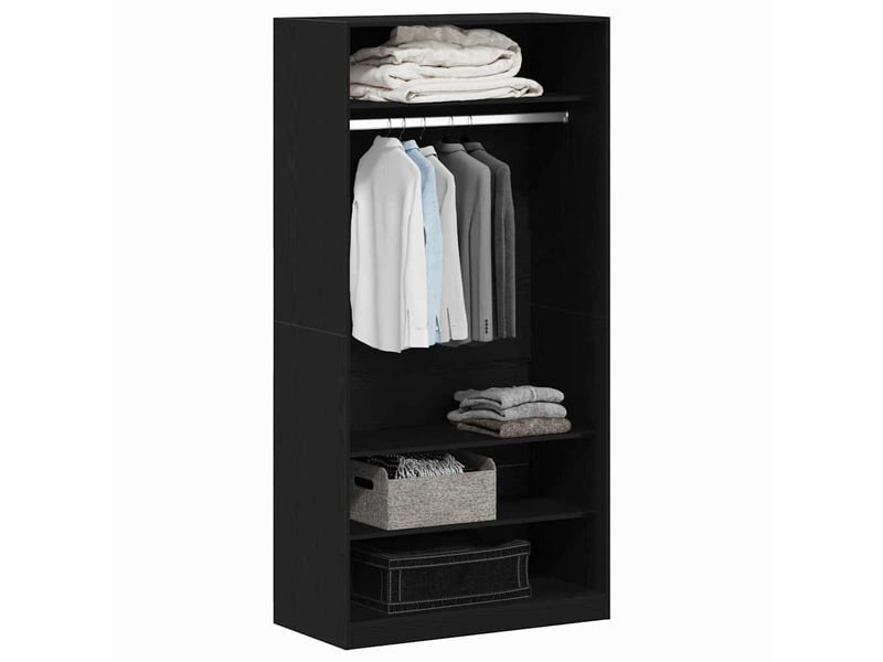  Armoire chambre, armoire de rangement chêne noir 100x50x200 cm bois d'ingénierie shl30433  - Conforama C