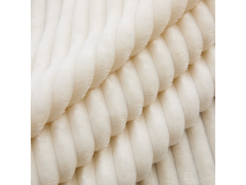  Méridienne canapé modulable en tissu chenille couleur ivoire confort nuage et design moderne pour salon contemporain  - Conforama R