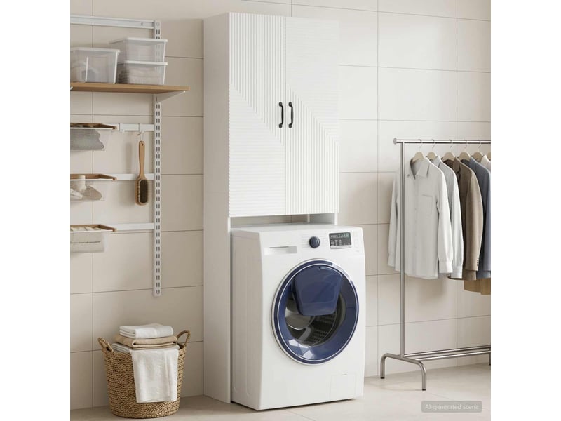 Armoire de toilette, meuble de toilette haarlem blanc 66x25.5x190 cm - Conforama C