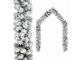 Guirlande de noël avec neige floquée vert 20 m pvc