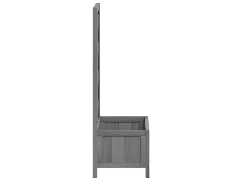  Jardinière - bac à fleurs avec treillis gris 40x30x90 cm bois massif de sapin  - Conforama E