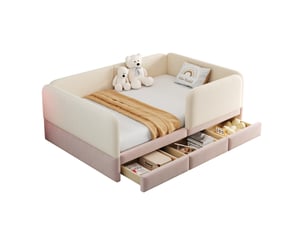 Lit avec rangement 140x200 cm <strong>HAVRYA</strong>  <strong></strong> coloris bicolore