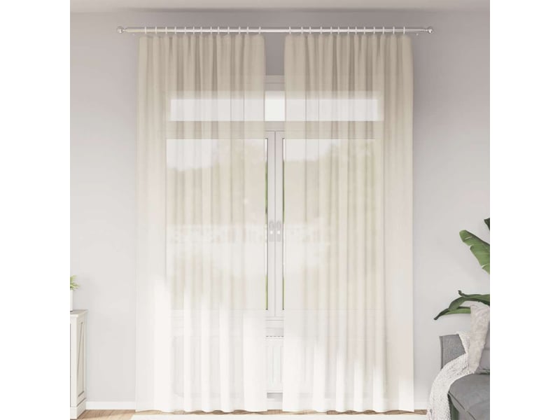  Lot de 2 rideaux en voile, voilages à œillets couleur crème cf44257  - Conforama B