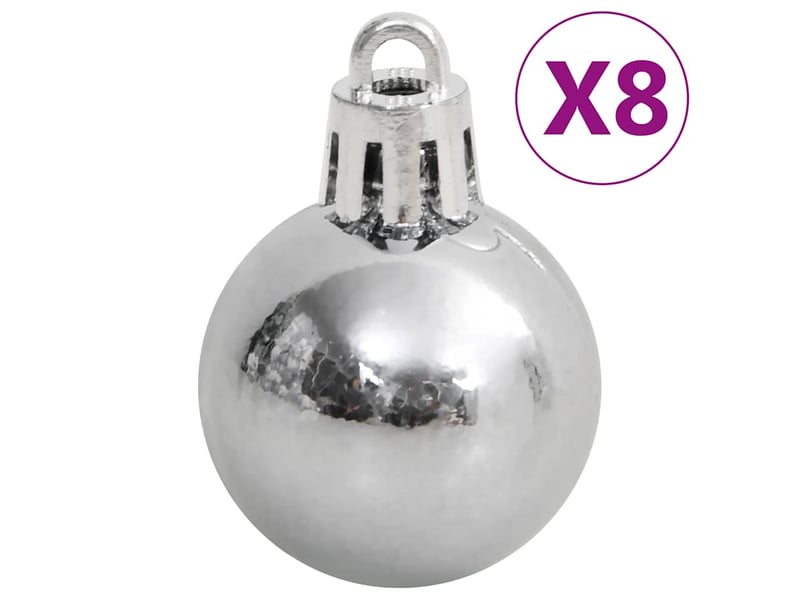  Ensemble de boules de noël 111 pièces blanc et gris polystyrène  - Conforama E