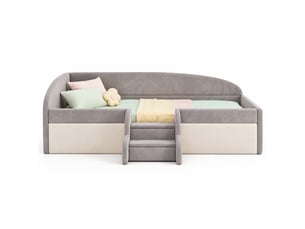 Lit simple 90x190 cm LPOSPI coloris gris