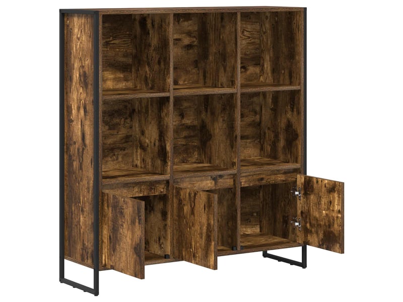  Bibliothèque, armoire à livres 99,5 x 30 x 108 cm bois d'ingénierie chêne fumé shl1495  - Conforama E