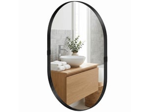 Miroir à fixer coloris noir <strong></strong> <strong></strong> - 60 cm x 90 cm