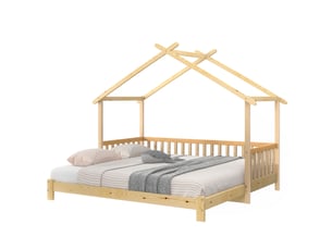 Lit extensible 90x200 cm <strong>MERAX</strong>  <strong>lit enfant naturel</strong> coloris naturel