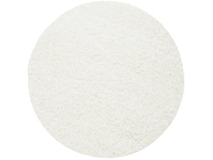 Shaggy - tapis uni rond - blanc ivoire 120 x 120 cm