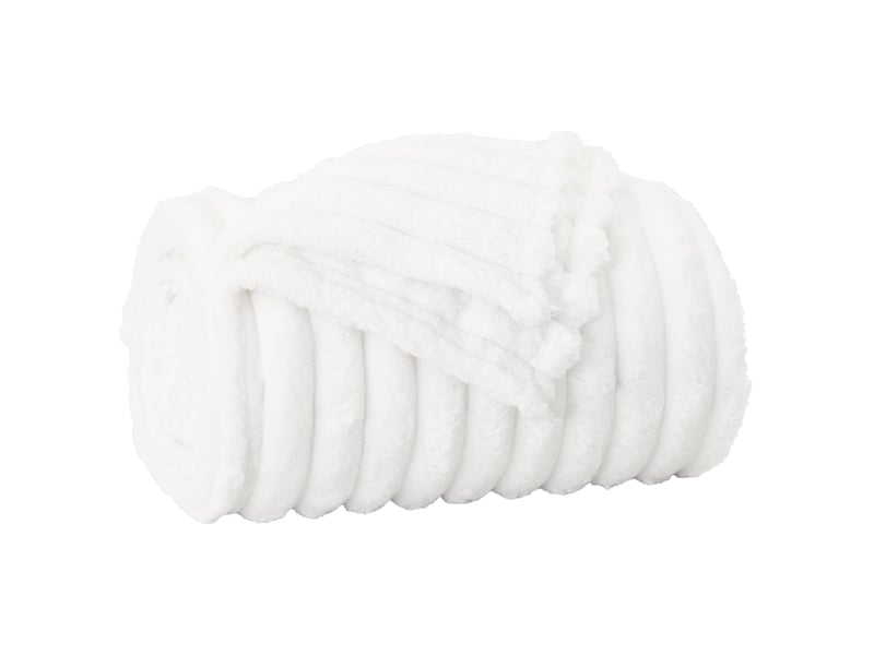 Plaid canapé blanc 150x130 cm 0.45 kg polaire - Conforama A