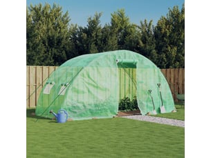 Serre de jardin avec cadre en acier vert 10 m² 5x2x2,3 m