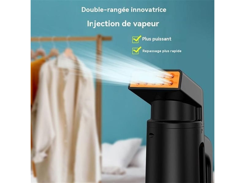  Défroisseur vapeur portatif 1000w 20 g min 180 ml double sortie d air noir  - Conforama B