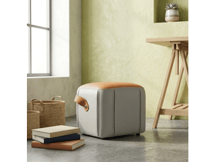Pouf / repose pied VIVRYN  bicolore