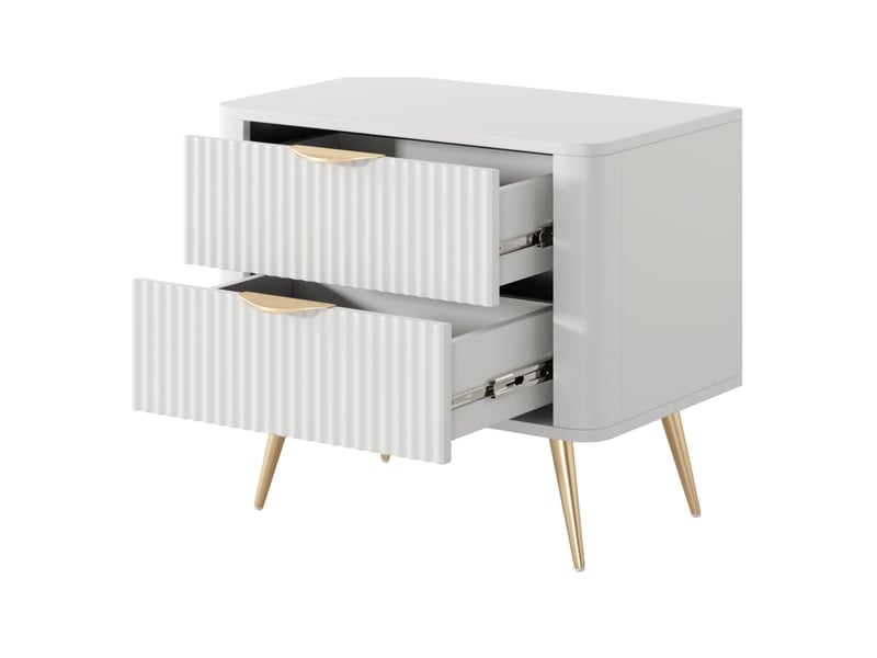  Table de chevet baari, 2 tiroirs, 63x38x55h cm blanc Baari - Conforama E