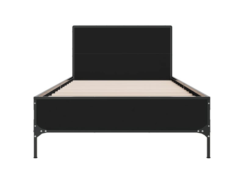  Lit simple- lit adulte -  cadre de lit sans matelas noir 90x200 cm  - Conforama C