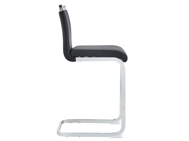  Lot de 2 tabourets de bar en similicuir pu noir et métal argenté W3658P358499 - Conforama B