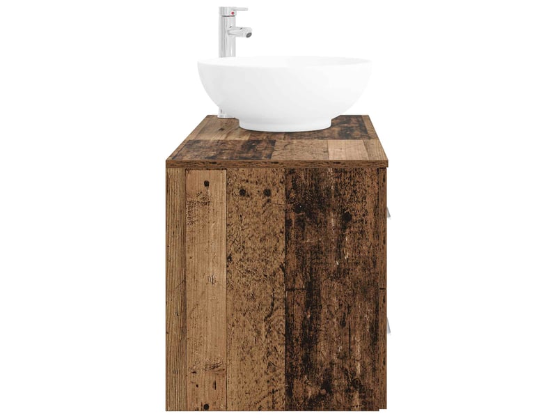  Ensemble de mobilier de salle de bain 2 pc bois ancien cf64028  - Conforama D