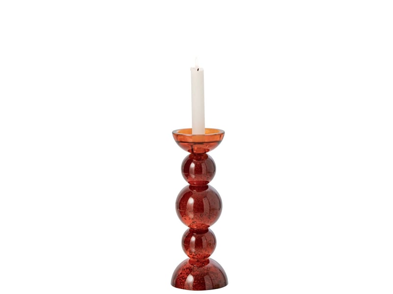  Bougeoir boules en verre dimitri 27cm bronze  - Conforama B